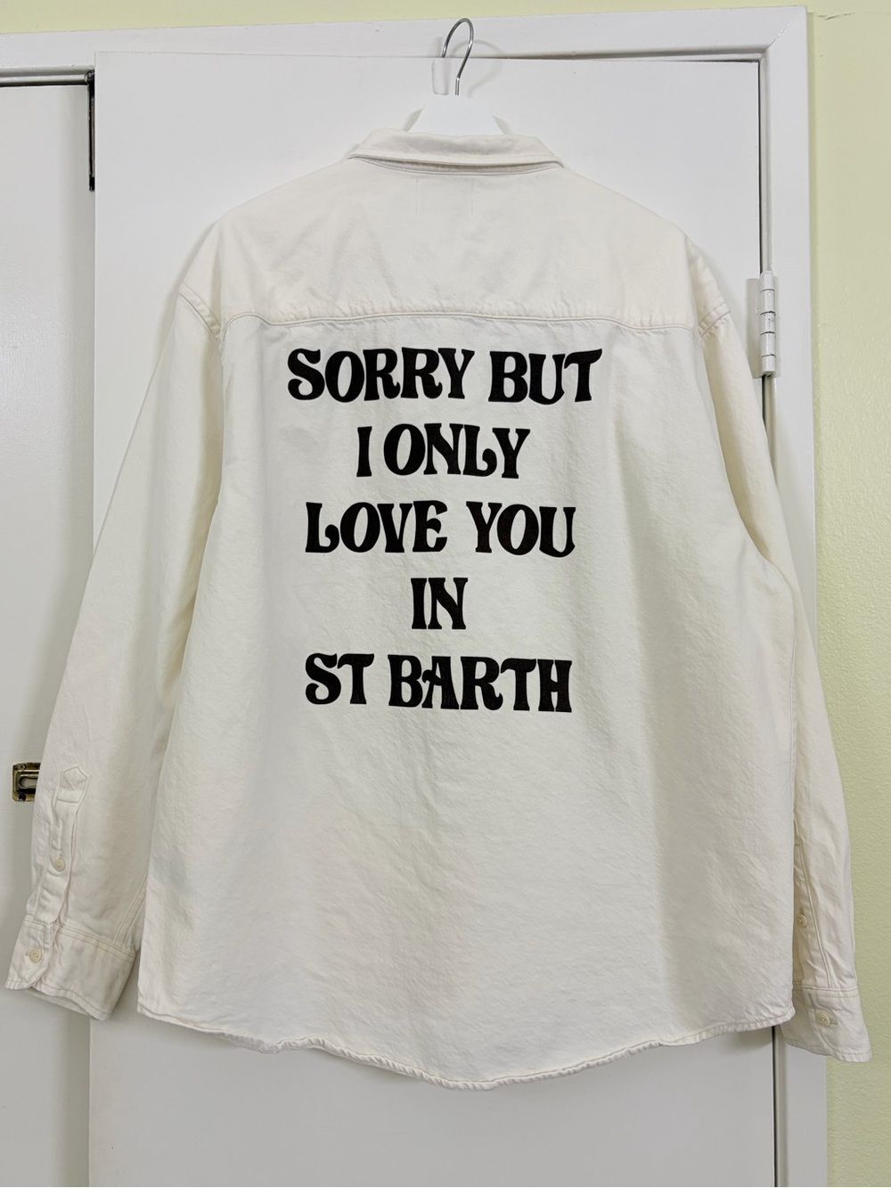 Quaestio St Barth Organic Cotton Graphic Button Up Overshirt Unisex XL Resort